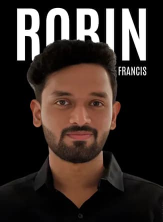 Robin Francis — professional portrait with dark background theme