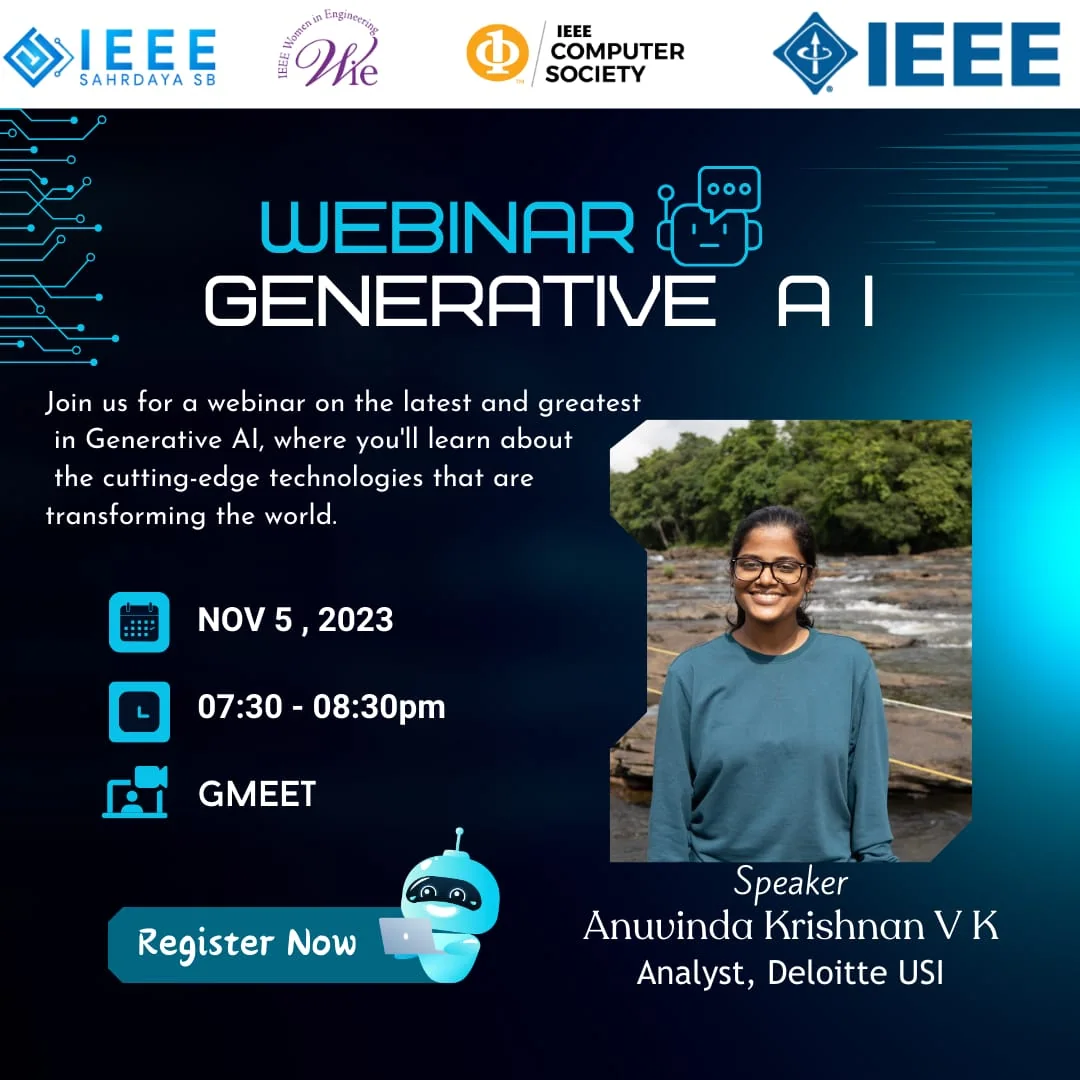 Event poster for the generative AI webinar