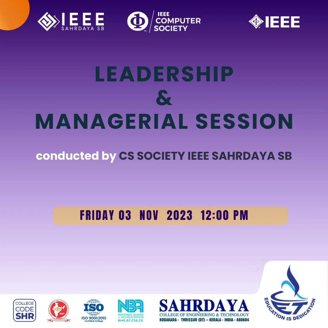 Event poster for the leadership and managerial session