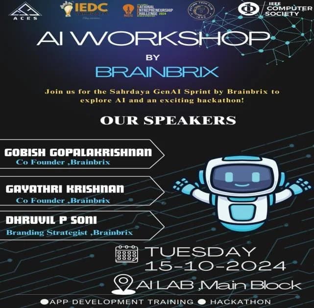 Event poster for AI Workshop by BrainBrix