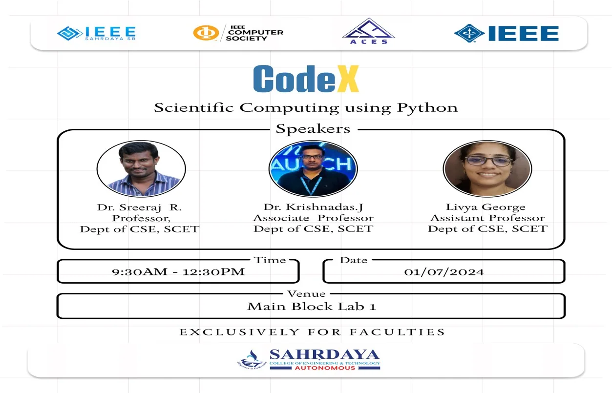 Event poster for Codex: Scientific Computing Using Python