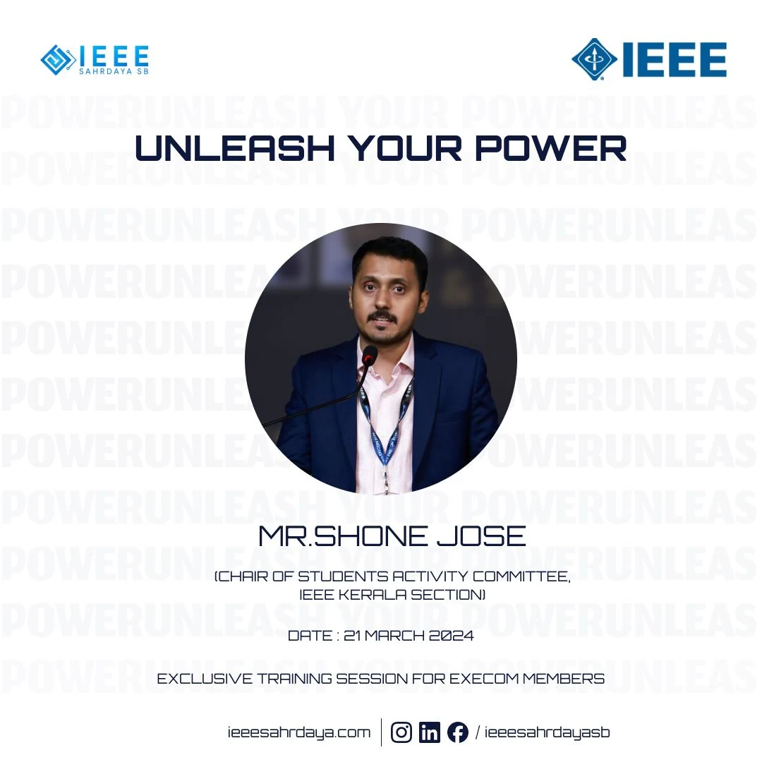 Unleash Your Power executive committee training poster featuring Shone Jose, 21 March 2024