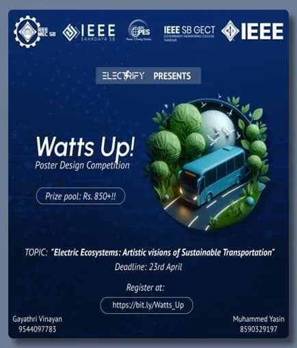 Event poster for Watts Up: Poster Design Competition