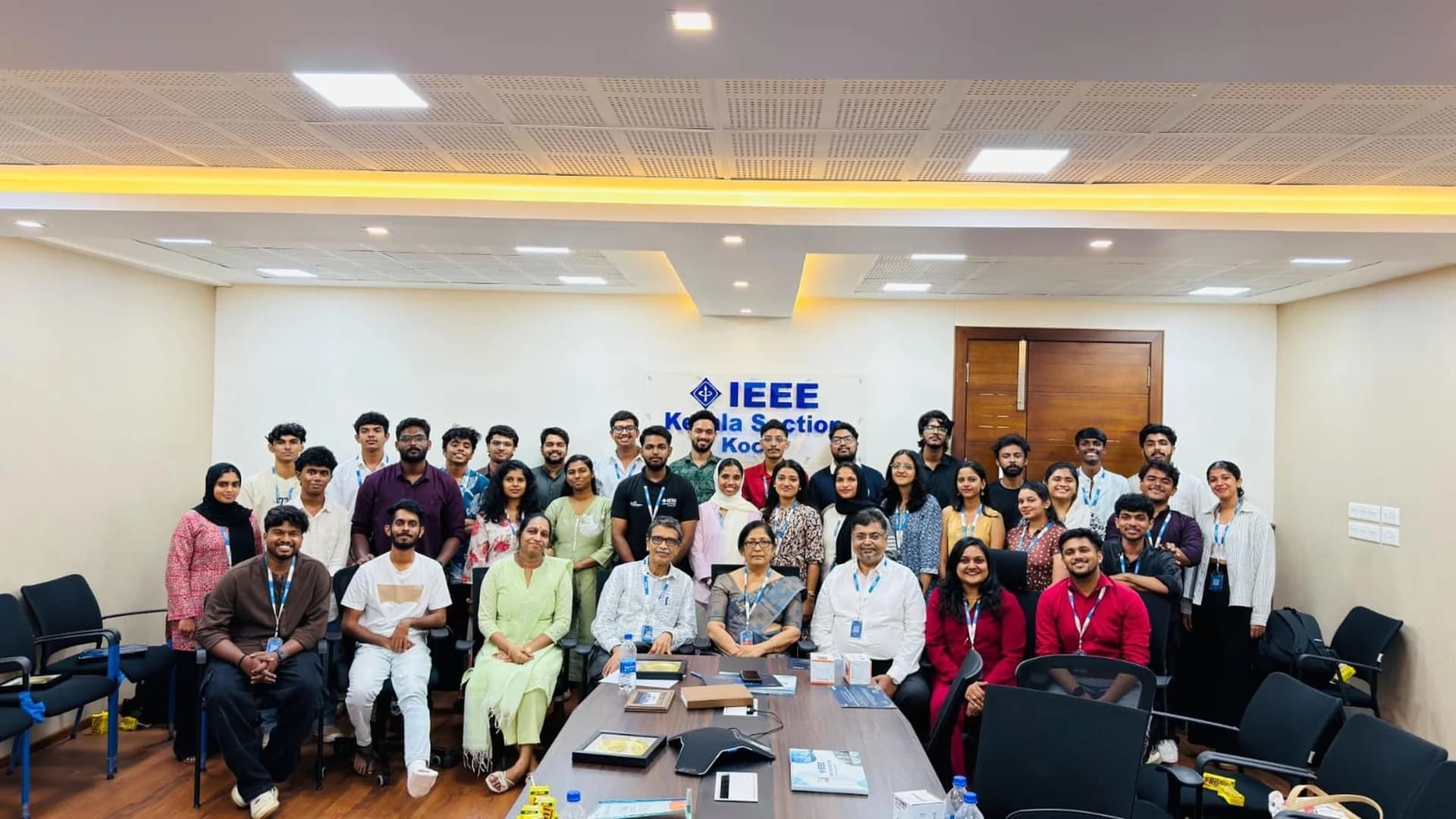 EdSoc Kerala's 2026 Student Leadership Team and chapter volunteers at the IEEE Kerala Section Office in Kochi
