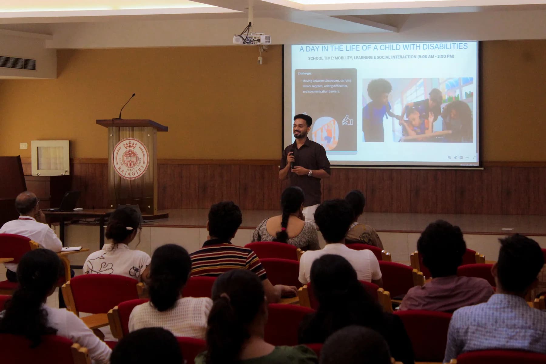 Robin Francis presenting a day in the life of a child with disabilities