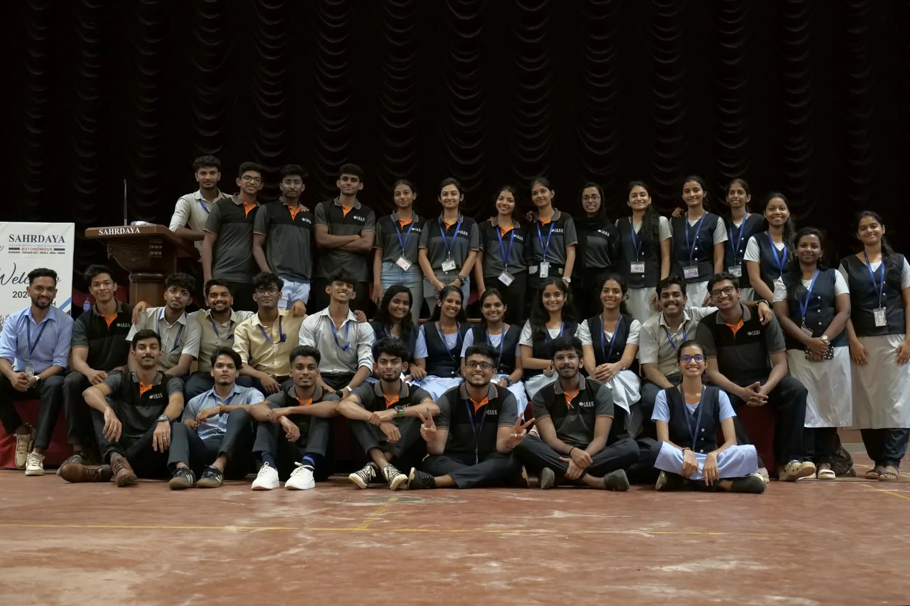 IEEE Sahrdaya student team group photo with Robin Francis