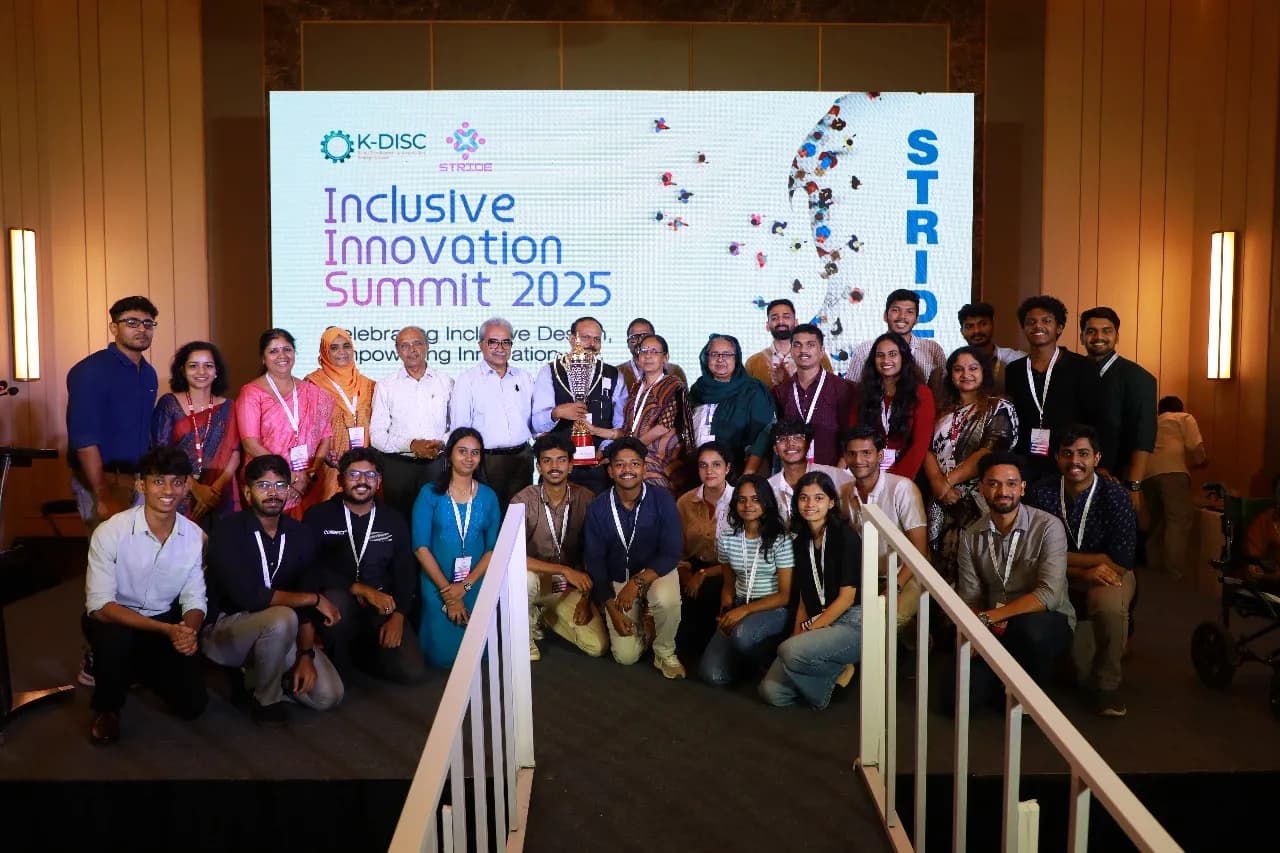 Robin Francis with participants at the STRIDE Inclusive Innovation Summit 2025