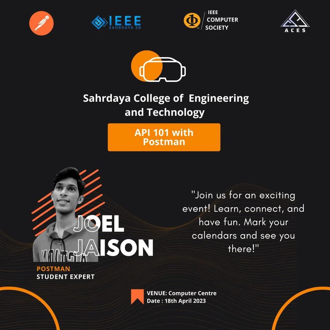 Event poster for API 101 with Postman