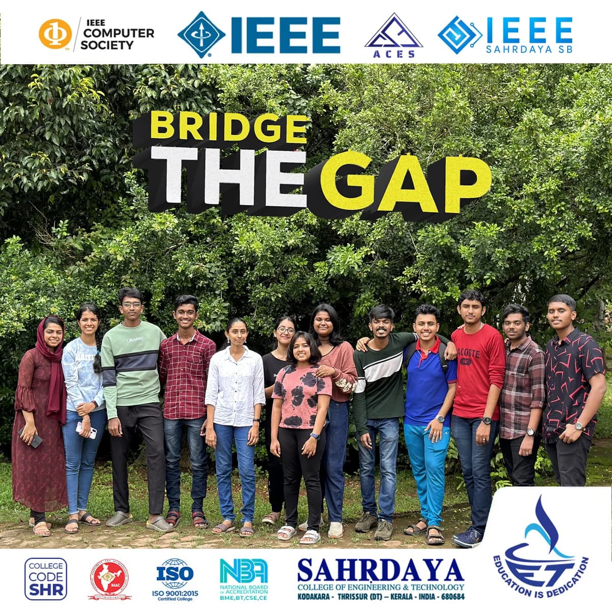 Bridge the Gap event poster featuring participating students