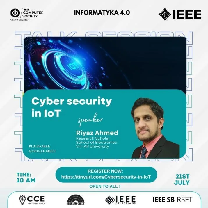 Event poster for Cybersecurity in IoT