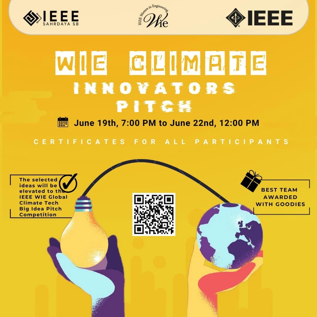 WIE Climate Innovators Pitch poster inviting ideas for a sustainable future