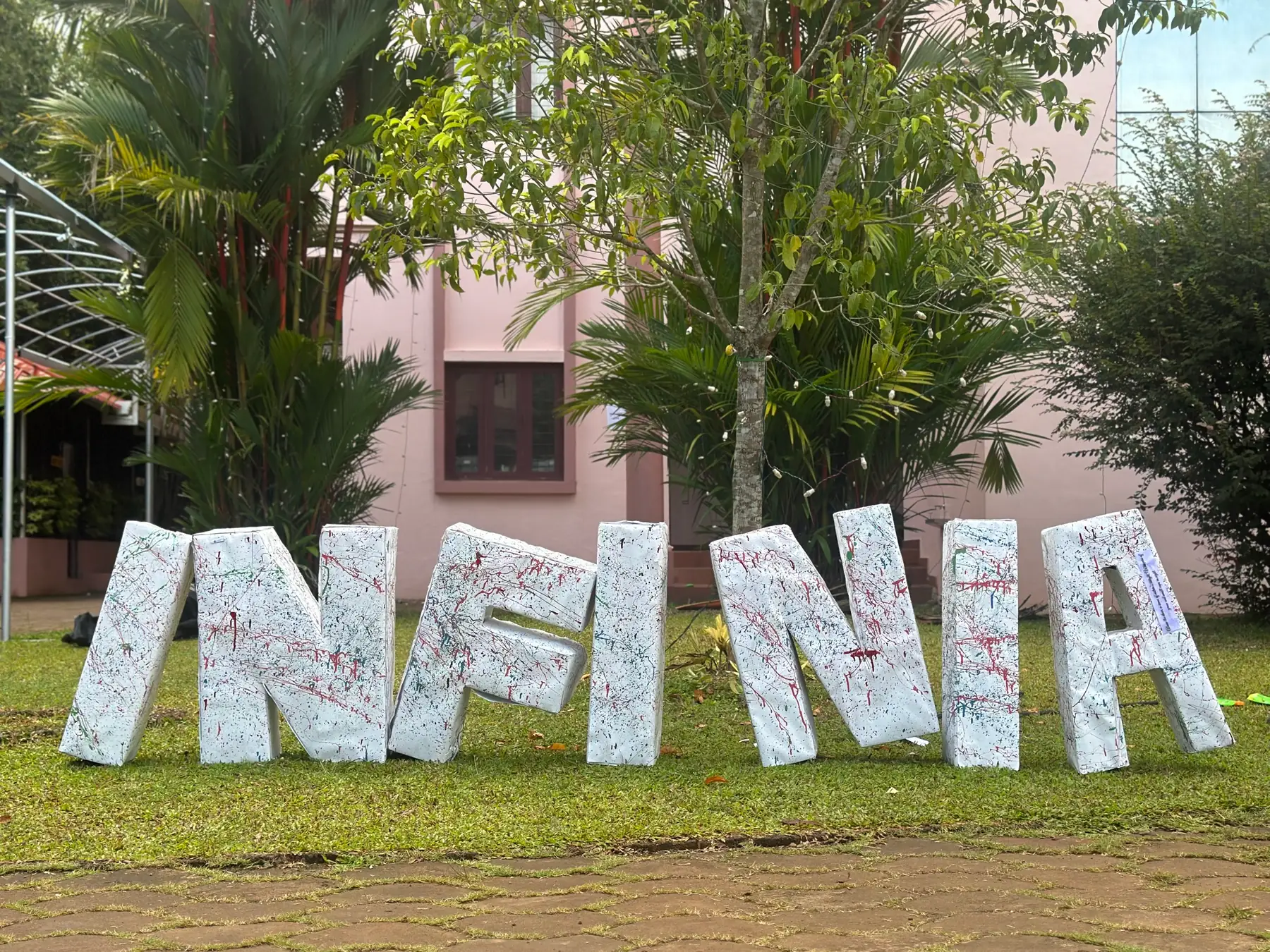 TechX Infinia event lettering installation. Robin Francis project